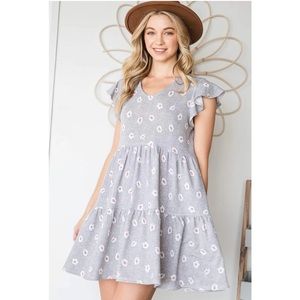 Lovely J Floral Dot Dress, Small